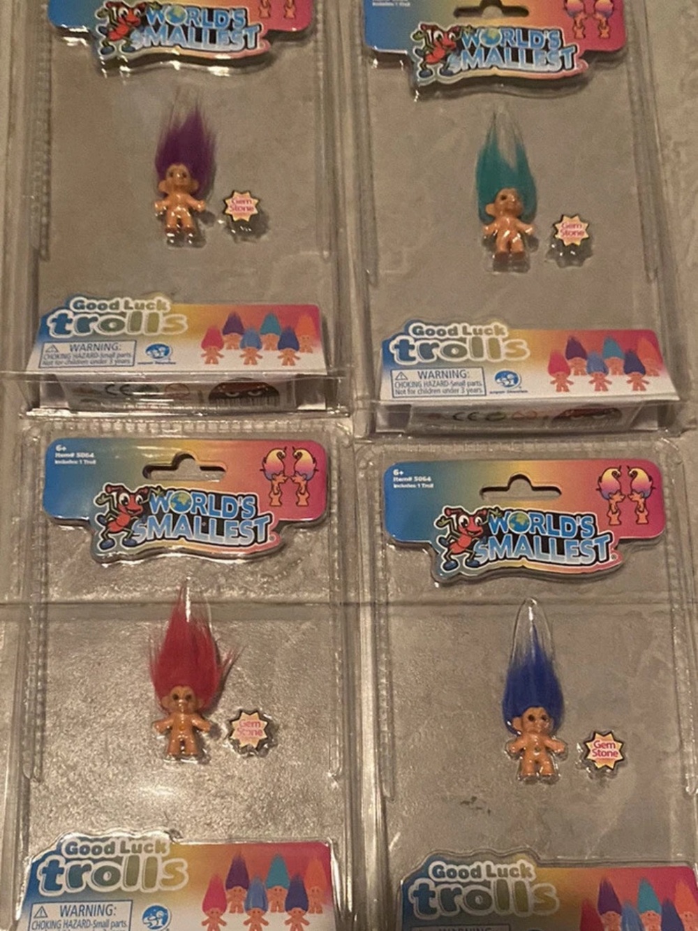Worlds Smallest TROLL GOOD LUCK TROLLS DREAMWORKS set of 4 new